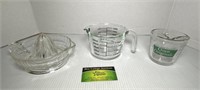 Measuring Cups and glass Juicer