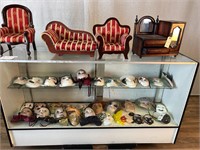 Victorian Style Doll Furniture, Painted Deco Masks