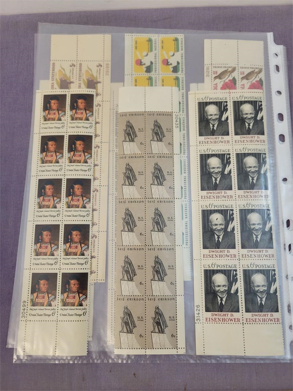 9 Plate Block U.S. Stamps Uncancelled