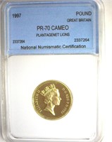 1997 Pound NNC PR70 CAM Plantagenet Lions