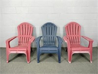 3x The Bid Plastic Adirondack Chairs