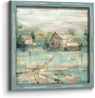 Rustic Farmhouse Wall Art Framed: Wooden Farm Barn