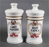 (2) FRENCH APOTHECARY JARS