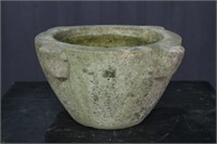 Antique Carved Marble Mortar With Lobed Sides