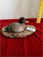 VINTAGE HAND PAINTED WOOD DUCK