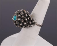 INDIAN STERLING SILVER & Turquoise Ring