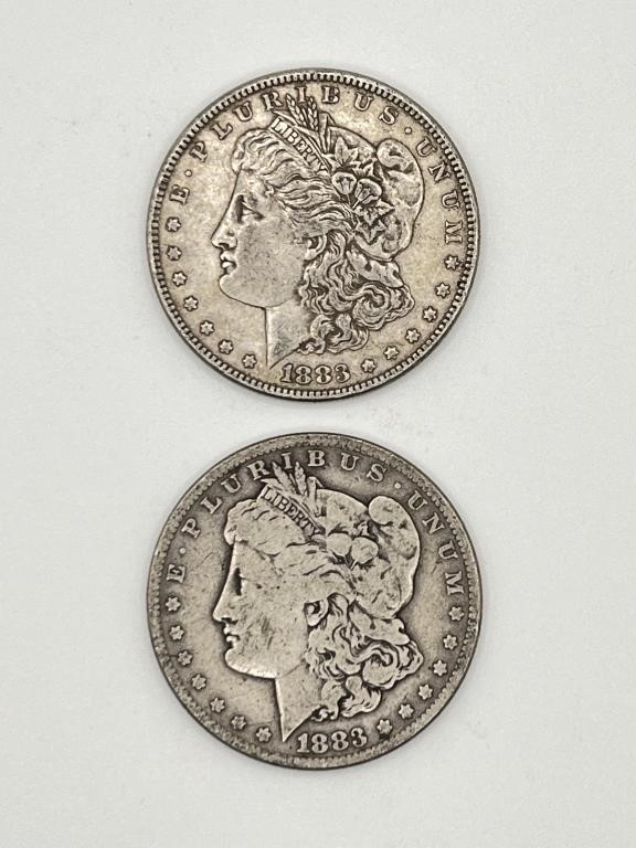 (2) 1883 Morgan Dollars