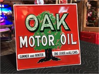 15 x 15” Oak Motor Oil Metal Embossed Sign