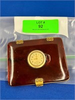 CLINTON Faux Tortoise Shell Cigarette Case Clock