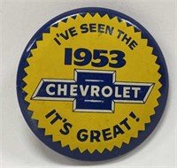 Vintage 1953 Chevrolet Advertising Pinback Button