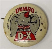 Vintage Dumbo D-X Gas Advertising Pinback
