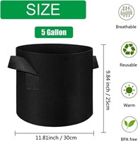 5 gallon Fabric Grow Pots x 8