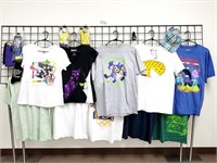 Assorted Graphic Shirts + Socks, Hat, Watch