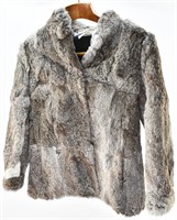 Grey Somerset Furs Satin Lined Rabbit Fur Coat