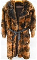 Reddish Brown Fox Fur Belted Coat
