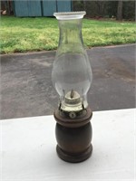 Vintage Wooden Oil Lamp