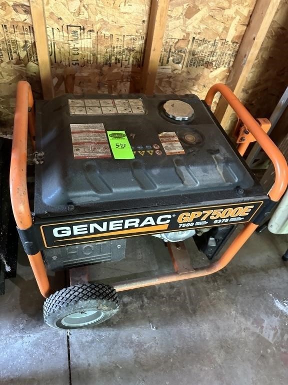 Generac 7500 E Portable Generator - not Tested