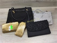 5 VARIOUS OLD BEADED AND SEQUIN HANDBAGS