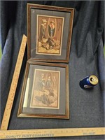 Pair of Framed Cowboy Pictures Kids