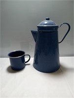 Vintage blue Enamel cookware