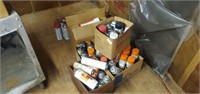 Assorted cases of aerosol brake cleaner