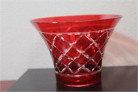 A Ruby Red Cut Glass Bowl