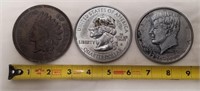 (3) Large Replica Coin Medallion Decoration