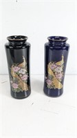 2 Japanese Bird Vases