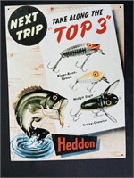 Heddon Fishing Tackle Tin Sign