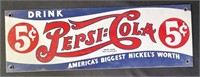 Pepsi-Cola 5 Cents Tin Sign