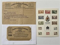 1922 Canadian Telegraph Telegram + 1967 Centennial