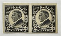 US: 1923 2c Harding Imperforate Pair #611