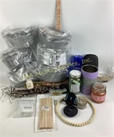 Candles, beads, cups and other miscellaneous