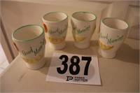(Set Of 4) Vintage Juice Glasses (Rm 8)
