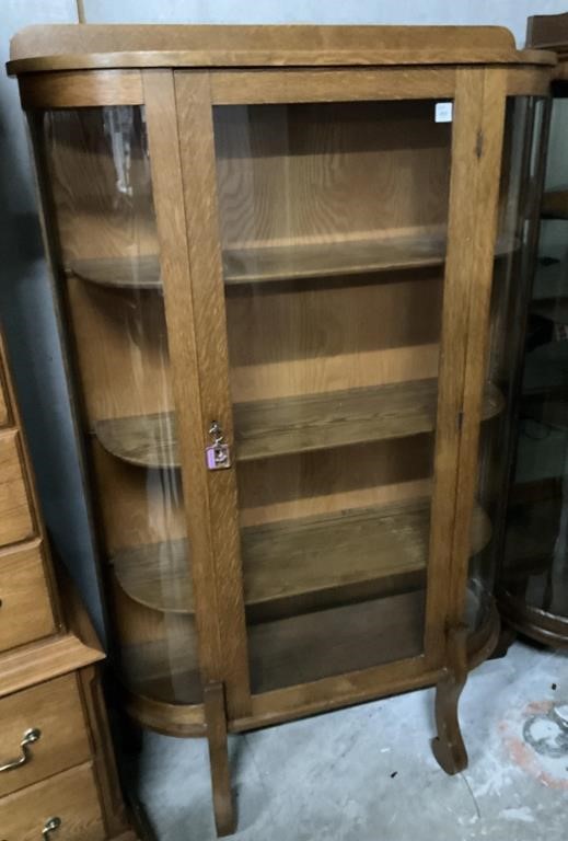 Vintage Oak Crieo / China Cabinet Flat Front ,