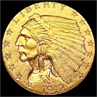 1912 $2.50 Gold Quarter Eagle UNCIRCULATED