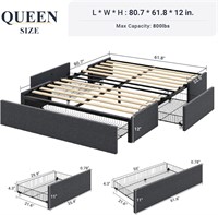 Allewie Queen Size Platform Bed Frame
