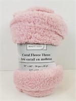 Beauty Sleep: Baby Pink Coral Fleece Throw 50"x60"