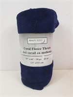 Beauty Sleep: Dark Blue Coral Fleece Throw 50"x60"