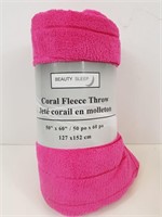Beauty Sleep: Hot Pink Coral Fleece Throw 50"x60"