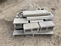 PALLET OF CEMENT BLOCKS, DECK POST BLOCKS