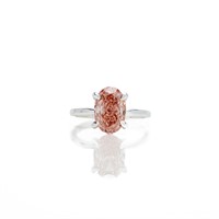 14kt 3.01 ct. Oval Pink Diamond Solitaire Ring