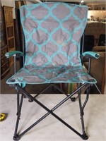 Foldable Teal / Grey Patterned Camping Chair