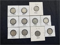 Canadian 80% Silver Dimes