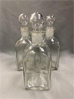 (3) Ground Stopper Decanter Bottles