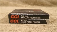 2 Boxes CCI # 500 Small Pistol Primers