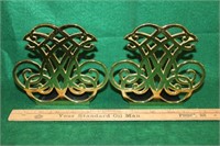 Pair Thomas Jefferson Cipher Solid Brass Bookends
