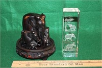 Kenyan Elephant Figurine and Lazer Etched Decor