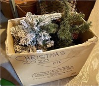 BOX 2 SMALL CHRISTMAS TREES IN PLANTERS