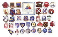 20TH C. US MILITARY DUI ENAMEL UNIT CREST PINS